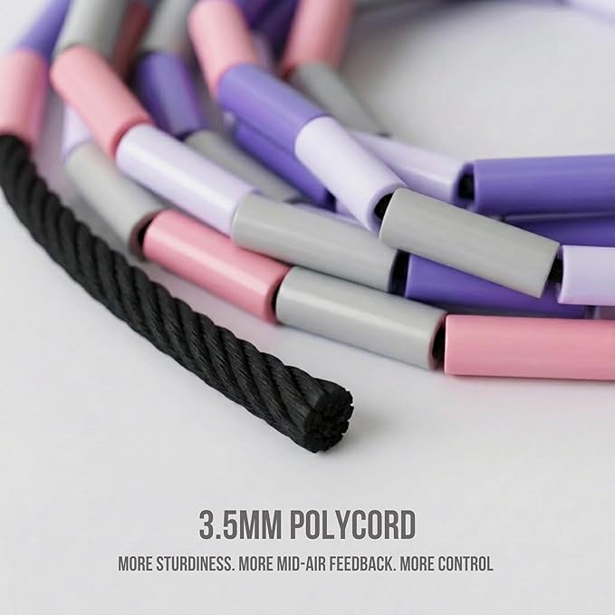 Elevate Rope Professional Beaded Jump Rope - 3m Adjustable, Quality Beads & Poly Cord - For Freestyle, Cardio & Tricks - All Levels & Indoor/Outdoor Use
