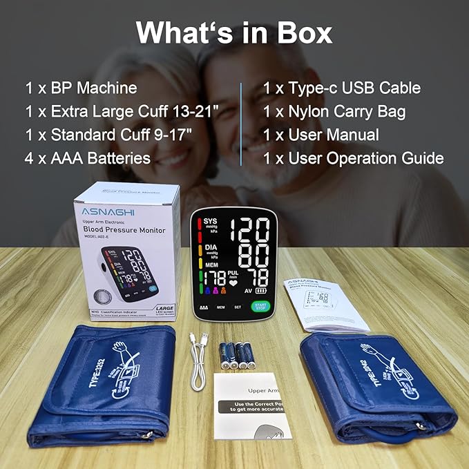 Blood Pressure Monitor for Home Use,Automatic Upper Arm Blood Pressure Machine with 3x199 readout,5.4 inch LED Large Screen,Adjustable Two Cuff 9/17 or 13/21 inches XL Cuff