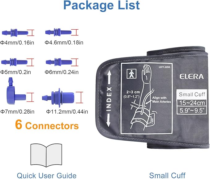Pediatric Blood Pressure Cuff for Kids & Women - Small Child Replacement BP Cuff (5.9-9.5 Inch Arm Circumference), Compatible with Most Monitors - with 6 Connectors
