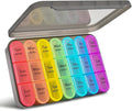 greencycle Weekly Pill Organizer 3 Times a Day,7 Day Pill Box Small Compartments, Portable Daily Medicine Planner Dispenser Case, Home & Travel Pill Container for Vitamins, Fish Oil and Supplements