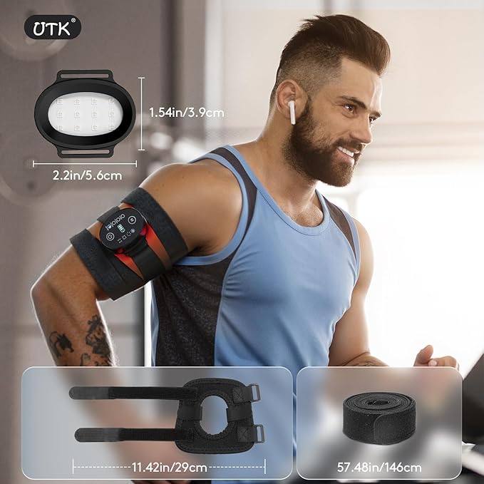 UTK 12-Light Red Therapy Device | 660nm+850nm Dual Wavelength | 4 Modes | 5-20min Timer | Compact & Portable | Gift for Family & Friends