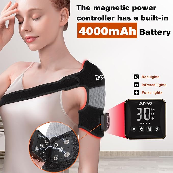 TUOB Red Light Therapy for Knee, 660nm & 850nm Red Infrared Light Therapy with Cordless Rechargeable Controller, Portable Light Therapy Device for Knee Elbow Shoulder Pain Relief