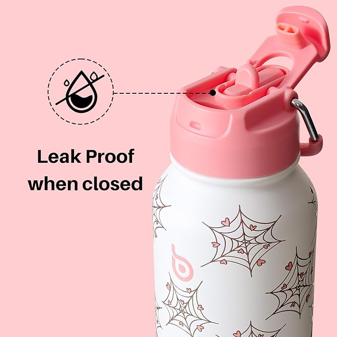 BOTTLE BOTTLE 32oz Insulated Water Bottle Stainless Steel Sport Water Bottle with Straw Dual-use Lid Design for Gym with Pill Box