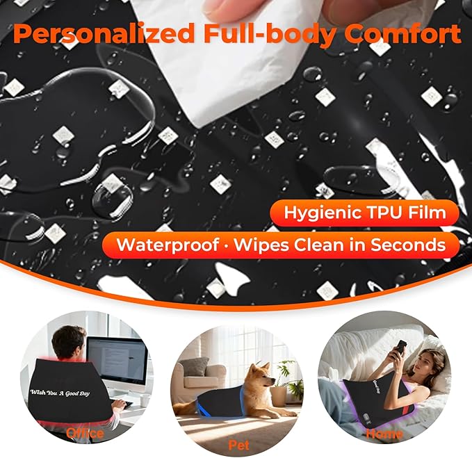 Red & Blue Light Therapy Mat for Body 33"×17" – 360 LEDs Infrared Light Pad (460nm + 660nm + 850nm) for Back, Waist, Knees & Joints Pain Relief, 60W Red Light Therapy Panel, Ideal Gift for Men & Women