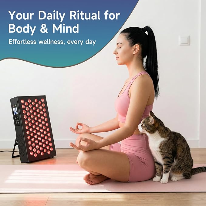 Red Light Therapy Box, 5in1 LED with 630-660-810-830-850, Metal Case, 3 Modes Red Light Panel with Soft Belt, 6 Timing Set - 9 Pulse Modes - 4-Level - Red Light Therapy Panel for Body