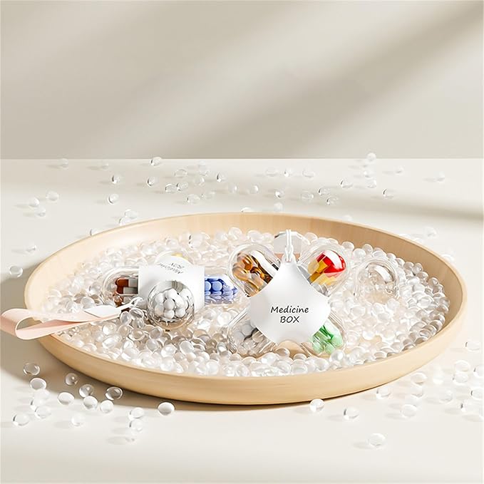 4 Compartment Pills Organizers Clear ABS Storage Box with Secure Seal for Travel and Daily Use