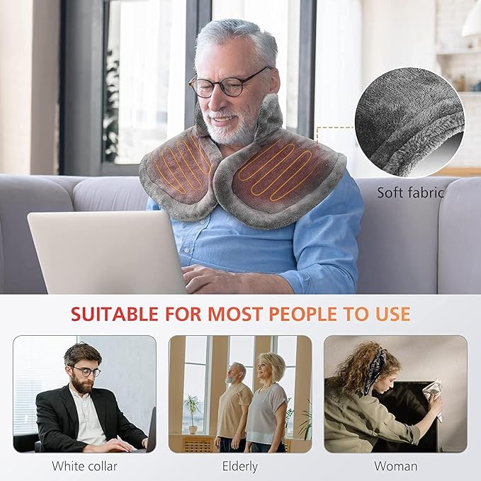 Comfier Large Heating Pad for Back, FSA Eligible, Soft Flannel Fast Heating Pads for Neck and Shoulders, Electric Heated Wrap, 3 Heat Levels & 90-Mins Auto Shut Off, Gifts for Mom Dad Women Men