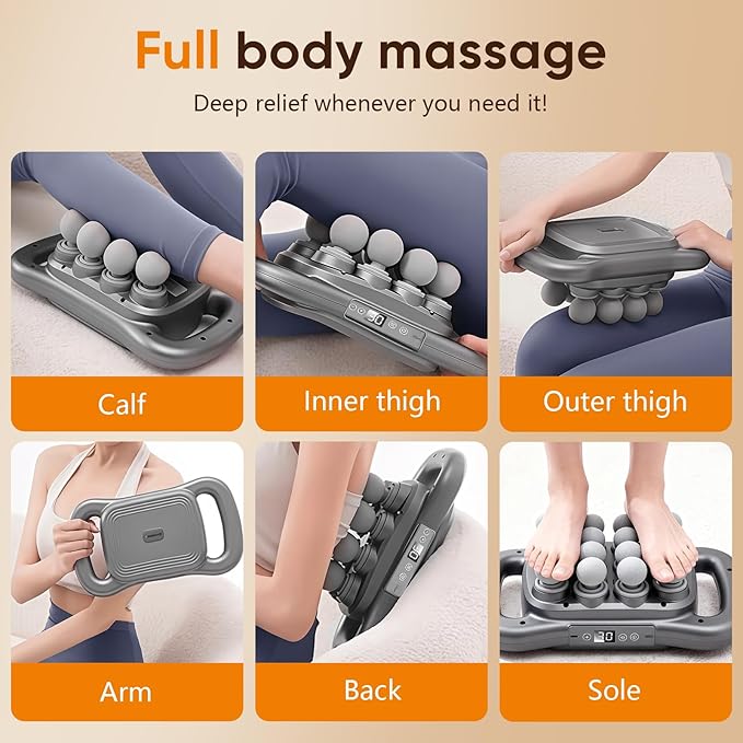 16 Head Massage Gun, Deep Tissue Relief with 9 Modes,Quiet Percussion Massager for Neck/Back/Leg Pain, Muscle Massager for Athletes Office Workers