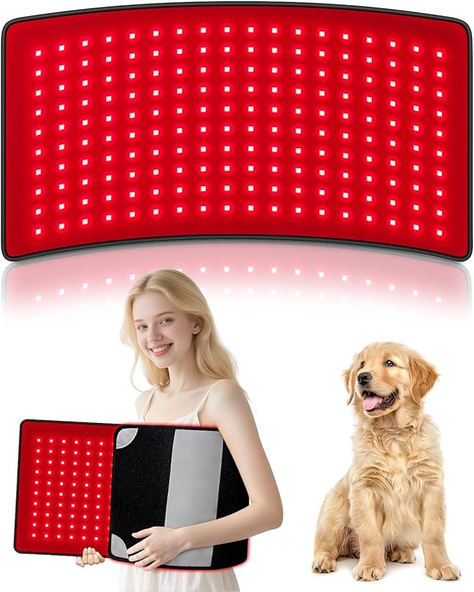 Red Light Therapy for Body, Large 24" x 12" Infrared Light Therapy Mat with Timer, 660nm 850nm Red Light Pad with 3 Modes & 5 Brightness Levels, Wearable, Ideal Gift for Women&Men(24"x12")