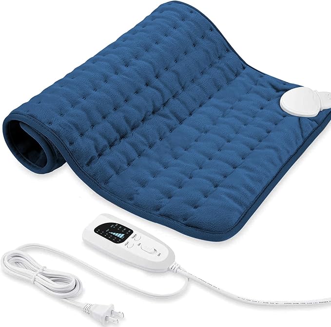24"X20" Electric Heating pad with 6 Heat Settings, Auto Shut Off, Dry Electric Heating for Back Neck Knee Arms Legs Shoulder Heat Pads for Christmas Birthday Father's Day Mother's Day (Dark Blue)