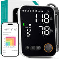Blood Pressure Monitor Upper Arm - Bluetooth iOS & Android Compatible One-Button Operation Voice Broadcast Large LED Display Backlit 2x120 Memory Adjustable Cuff 8.7"-16.5" with Storage Bag Black