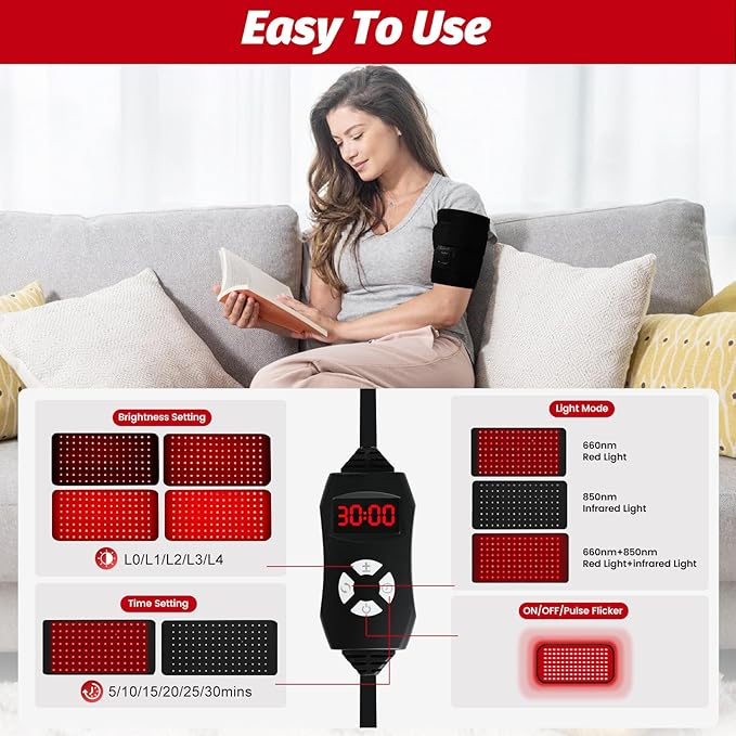 Red Light Therapy Pad for Body, 3-in-1 LED 660nm & 850nm Infrared Light Therapy Pad for Dogs, Shoulder, Back, Knee.with Timer Controller Gift for Women Men