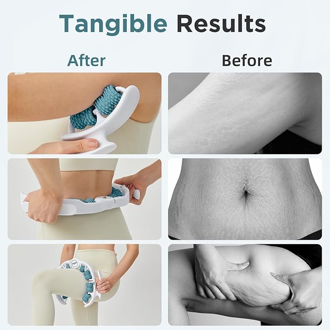 Cellulite Manual Massager for Legs & Thighs - Lymphatic Drainage Tool, Handheld Fascia Blaster for Deep Tissue, Body Sculpting Cellulite Remover(Green)