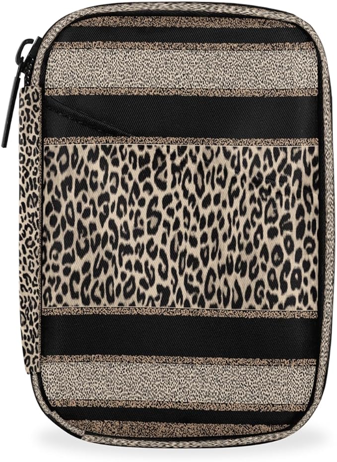 Leopard Print Cheetah Pill Case Everyday Travel, 7 Day Weekly Medicine Pill Box Compact Portable Pills Bottle Organizer with Zipper for Daily Vitamin Medicine Holder Bottle Organizers Bag