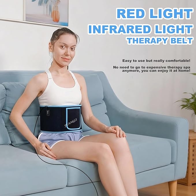 Red Light Therapy Infrared Light Therapy Wrap Belt Wearable Large Pad for Body Waist Back Shoulder Leg Knee, LED 660nm&850nm Red Light Belt Device with Timer Remote Controller, Ideal Gift
