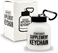 Protein Powder Container Funnel To Go 180ml - Travel Water Bottle Funnel For Mixes, Portable Pre Workout Supplement Containers & Dispenser Funnels, Mini Preworkout Supplements Holder Keychain Bottles