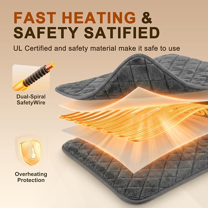 Heating Pad for Back & Period Cramps – 35"x20" King Size, Fsa Eligible Items Hsa, Heating Pads for Shoulder Neck Knee Arms Legs, Dry/Moist Heat, Auto Off, Washable, Birthday Gifts for Women & Men