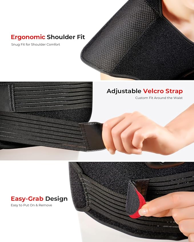 Red Light Therapy for Neck and Shoulder with 157 LEDs, Wireless 660nm & 850nm Infrared Red Light Therapy Neck and Shoulder Heating Pad, 5-Level Light Intensities & 3-Level Pulse Wearable Wrap