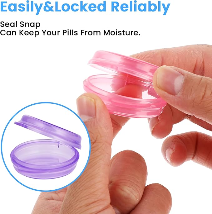5 Packs Mini Pill Case Small Pill Organizer Box Portable Vitamin Holder Travel Pill Container for Pocket Purse Pills Storage Box to Hold Medicine Cod Liver Oil
