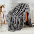 Uttermara Fleece Weighted Blanket for Adults King Size 15lbs, Soft Sherpa Weighted Blankets for Sleeping and Calming, Fuzzy Heavy Blanket for Bed and Couch, 80 x 87 Inches, Grey
