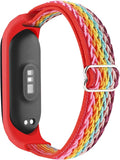 Adjustable Elastic Nylon Straps Compatible with Xiaomi Mi Band 6/Xiaomi Mi Band 5/Xiaomi Mi Band 4/Xiaomi Mi Band 3, Soft Breathable Sport Replacement Wristband for Women Men (Rainbow)