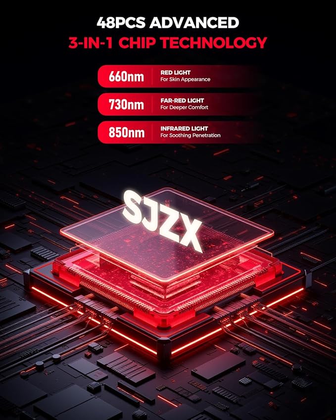 SJZX Red Light Therapy for Face Body, 360° Adjustable Infrared Light Therapy Lamp with 660nm 730nm 850nm LED Red Lights Panel Device, Home use with Goggles & Phone Stand, Ideal Gift for Women Mom Wife