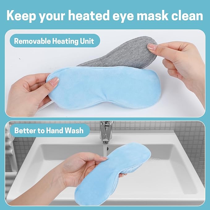 Aurya Heated Eye Mask for Dry Eyes, Warm Eye Compress Mask with Temp & Timer Setting, Eye Heating Pad for Blepharitis, MGD, Migraine, Stye, Chalazion Alleviation, Medium (8.85×3.35 in)
