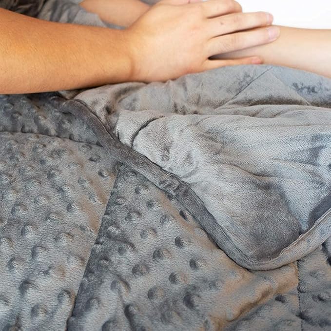 ALANSMA Reversible Weighted Blanket for All Season, Luxury Velvet, Warm and Cool, Adult 10Lb Grey Weighted Blanket, Enjoy Sleeping Anywhere(Grey,48"x72" 10lbs)