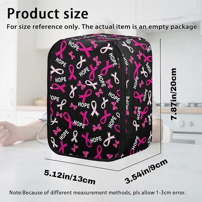 Breast Cancer Awareness Carrying Case Compatible with Blood Pressure Monitor Ribbon Print Home Blood Pressure Monitor Case Travel Storage Organizer Bag