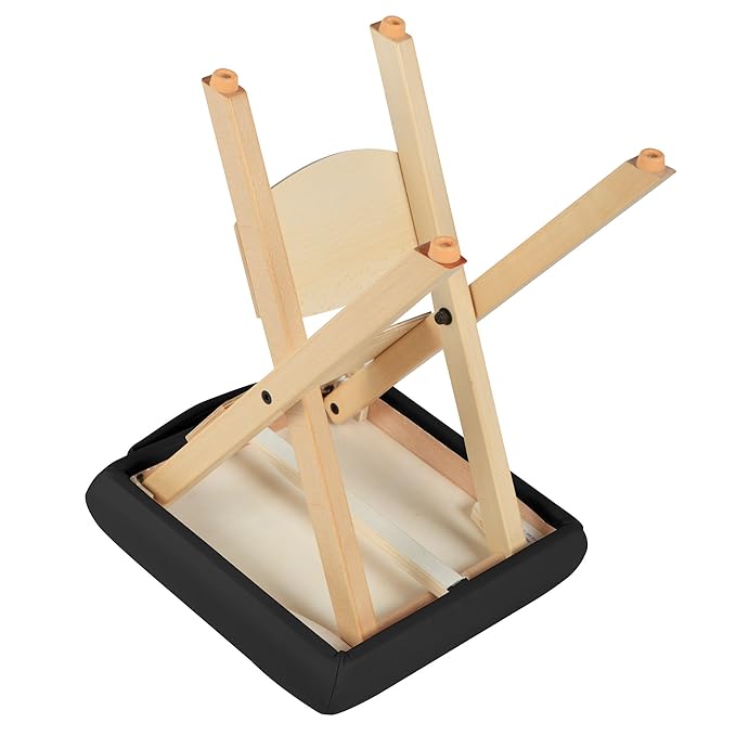 Master Massage Tables Lightweight Wooden Handy Folding Massage Stool, Black