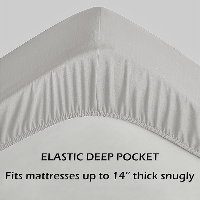 Grounding Sheets Full XL Grounding Fitted Sheet with Cord, Natural Healthy Sleep Solution, Deep Pocket Grounding Bed Cover for Enhanced Well-Being(Full XL,54x80x14in, White)