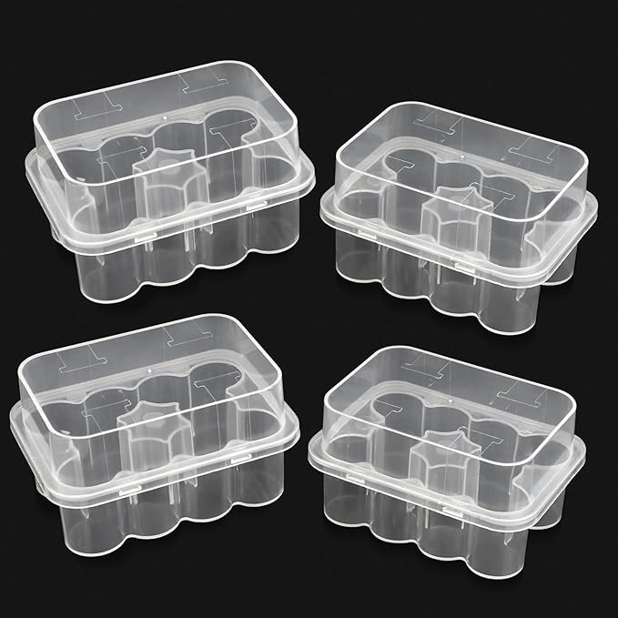 4-Pack Peptide Case for Fridge, Peptide Storage Case for 3 ml Bottles, 10-Slot Insulin & Peptide Holder Each, 40 Slots Total, Semi-Transparent Vial Storage Case for Diabetic Care