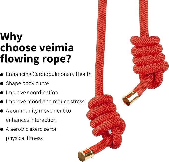 veimia Flow Rope for Fitness High Performance Double Woven Workout Rope Adjustable Flow Jump Rope for Men Women Training Indoor Outdoor Cardio Exercise Rope for beginner