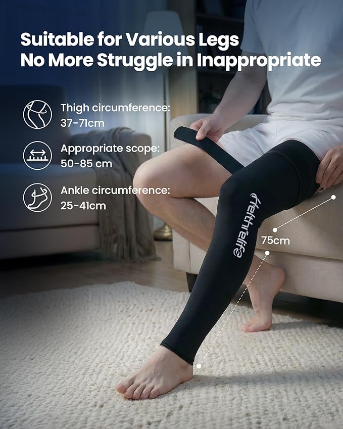 Entire Leg LCE Pack Wrap with Strap and Cutting-Edge Cooling Gel for Cold Therapy, Full Leg LCE Pack for Muscle Soreness & Pain from Foot, Calf to Thigh After Post-Surgery