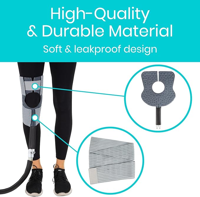 Vive Cold Therapy Machine Replacement Pads for Knee - Flexible Ergonomic Reusable Padding for Ice Cold Therapy - Pain Relief System - Knee Adjustable Device Accessory to Reduce Swelling (Pads Only)