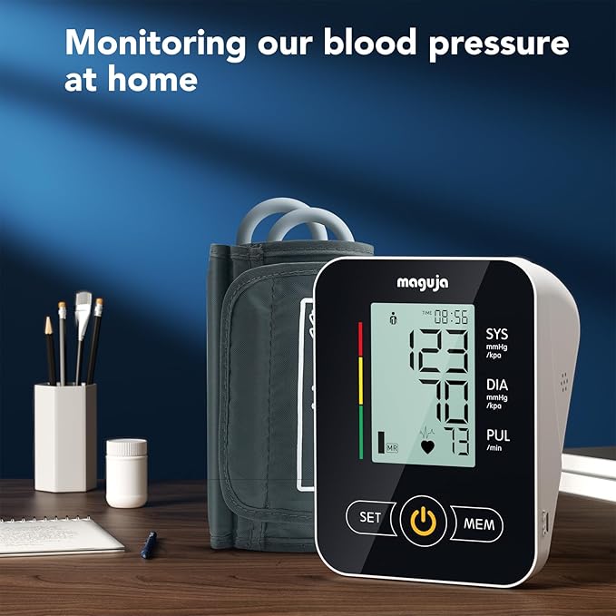 Arm Blood Pressure Monitor,maguja Blood Pressure Machine,BP Monitor Automatic Upper Arm Digital with Blood Pressure Cuff for Home Use