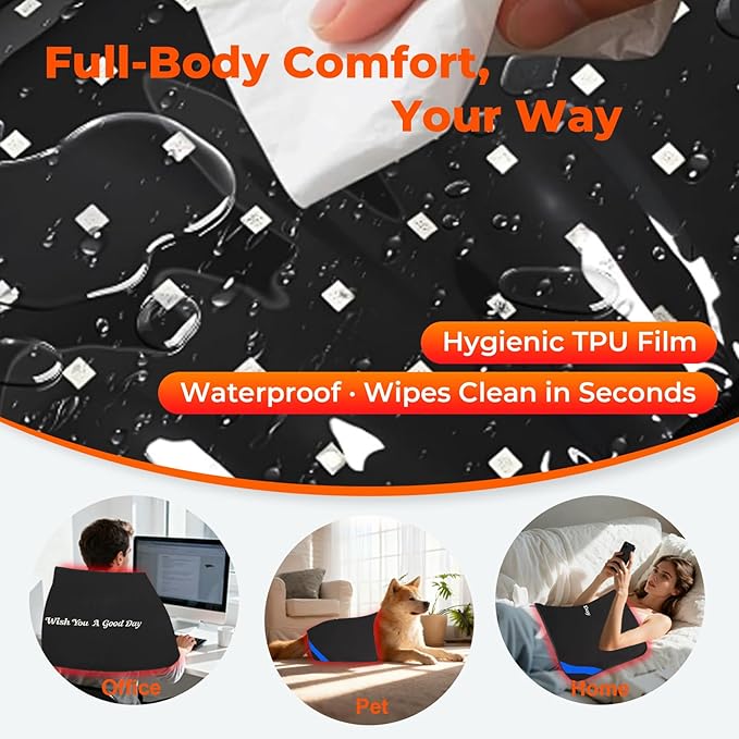 33"x17" Red Light Therapy Mat for Body – 480 LEDs Infrared Light Pad (660nm & 850nm Dual Wavelengths) for Pain Relief on Back, Waist, Knees & Joints –Red Light Therapy Panel, Ideal Gift for Women& Men