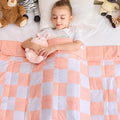 yescool Pink Checkered Weighted Blanket 3 Pounds Plaid Weighted Throw Blanket, Heavy Blanket for Sleeping, Tartan Bed Throw Blanket Gifts for 20-40lbs, 36"x48"