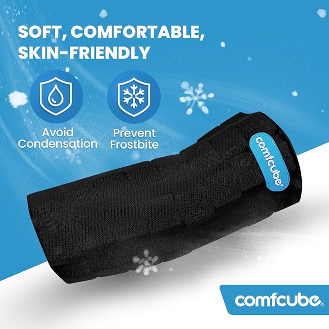 Elbow Ice Pack for Tendonitis & Tennis Elbow, 2 Hours Long Lasting Cold Compression Ice Pack Wrap Sleeve Pain Relief for Arthritis, Injuries, Swelling, Golfers Arm(Black)