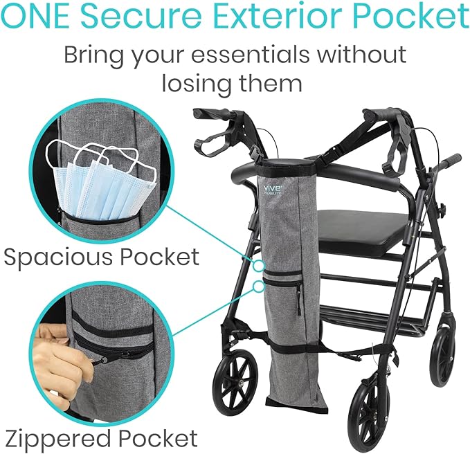 Vive Oxygen Tank Holder for Wheelchair - Portable Medical Cylinder Backpack for Travel - Carrier Accessories Bag for Walker, Rollator, Scooter - Case Fits Canister Sizes M2, M4, M6, M9, C, D, E