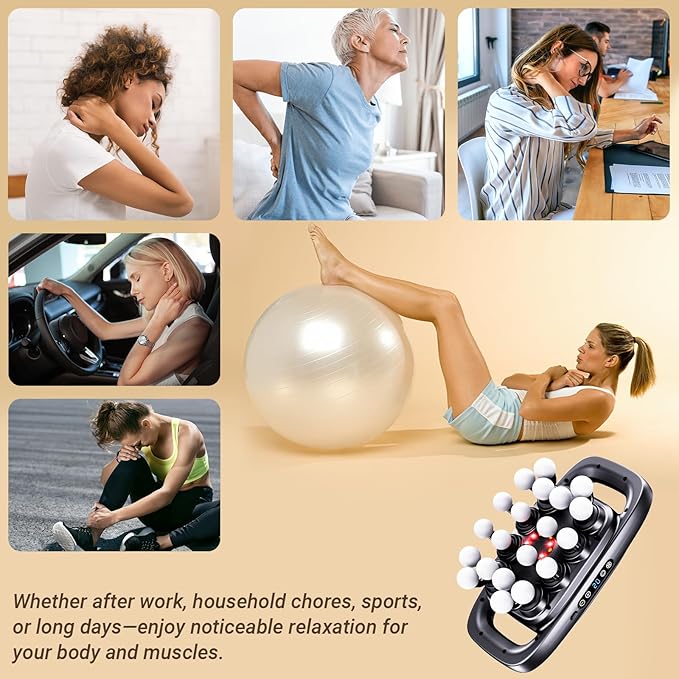 20-Head Massage Gun,2026 Upgrade Deep Tissue Percussion Massager with 3 Modes 30 Intensities, Quiet Muscle Tension Release Electric Massage Tools for Back, Shoulders, Legs