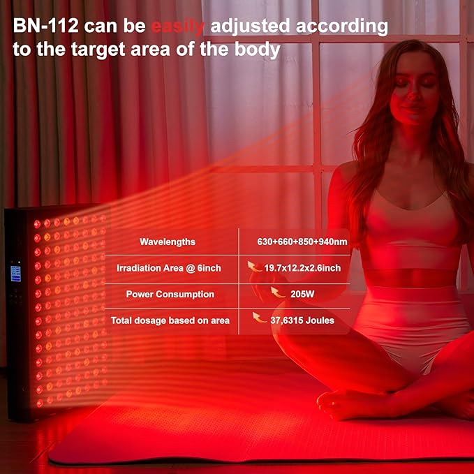 Red Light Therapy Panel for Face and Body, Infrared Light Therapy with Timer & Remote Control, Quad Wave 660nm 850nm 630nm 940nm Near Infrared Light Therapy Panel Portable Dual Chip LED Device
