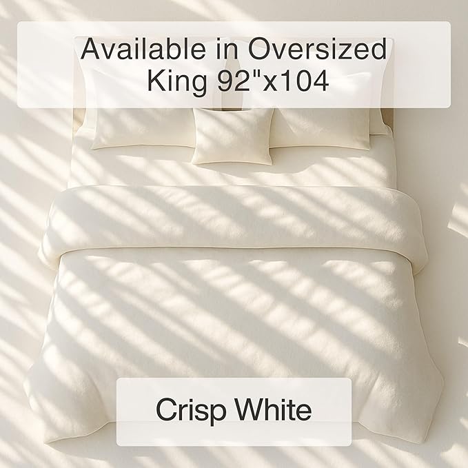 HomeSmart King Size Weighted Blanket Cover – Ultra Soft White Minky, Fits 92x104 Weighted Blanket (Cover Only)