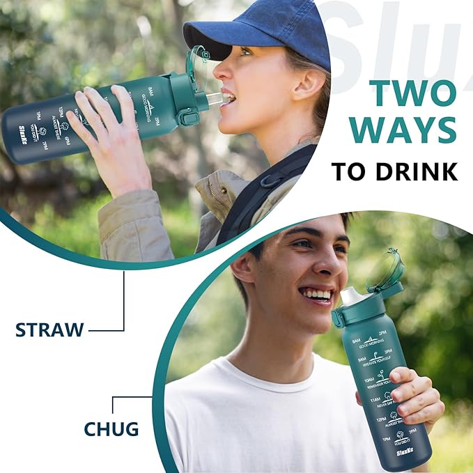 32oz Insulated Water Bottle with 2Lids(Straw Lid & Spout Lid), 1000ml Stainless Steel Water Bottle Double Walled Leakproof, Reusable Metal Bottle Keep Cold & Hot for Men, Women BLUE BLUE
