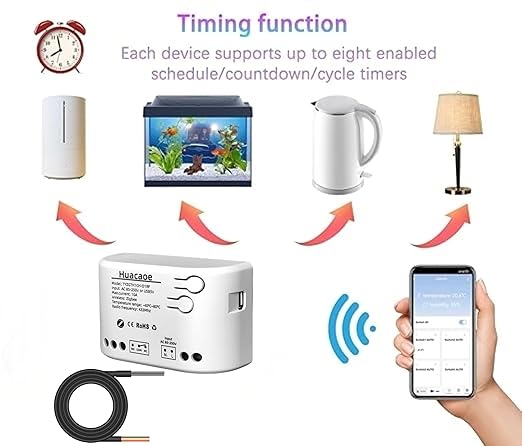 Zigbee 1CH 85-250VIntelligent Temperature Sensor,High Precision Waterproof Probe Sensor,Wireless Intelligent Monitoring,Tuya app Remote Smart Switch(tuya zigbee hub needed)