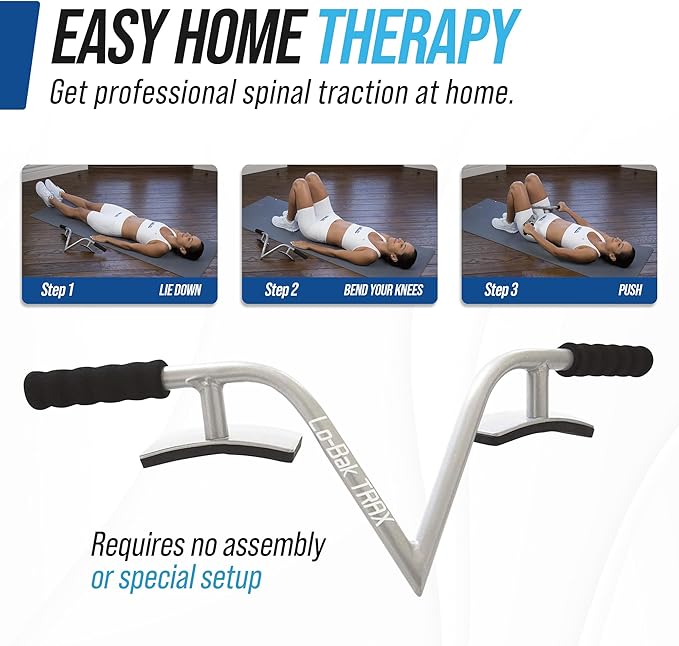 Lo-Bak TRAX by EZ-Bak Lumbar Spine Stretcher - Upper and Lower Back Stretcher for Herniated Disc & Sciatica Scoliosis - Portable Lumbar Traction Device for Spinal Decompression and Back Pain