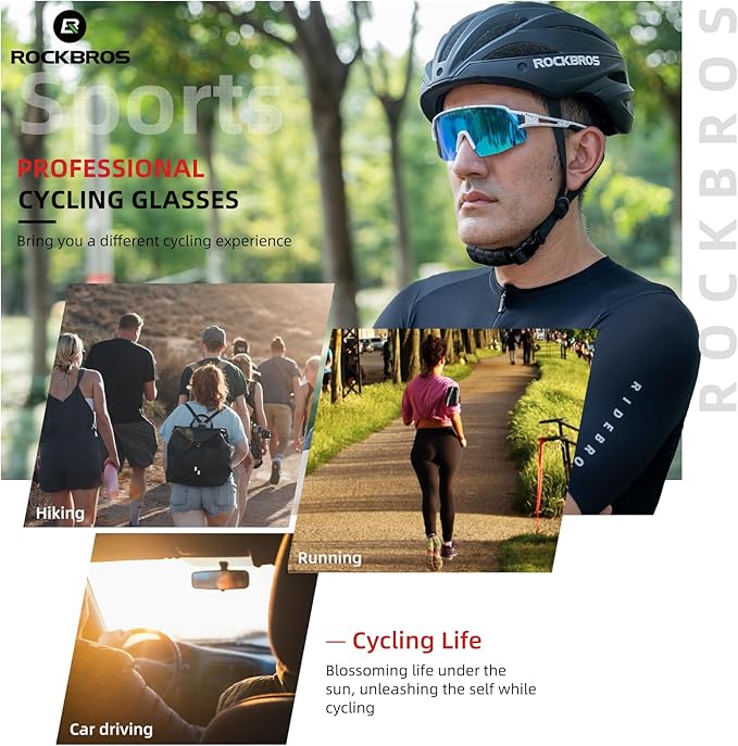 ROCKBROS Photochromic Sports Sunglasses for Men Women Cycling UV Protection