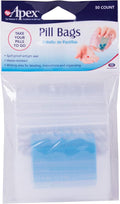 Apex Pill Bags Disposable Pill, Vitamin, and Medicine Organizer Pouches, Zippered Seal Bags with Spill-Proof Airtight Seal, Pocket Sized and Travel Friendly, Easy to Use, 50 Count, BPA Free