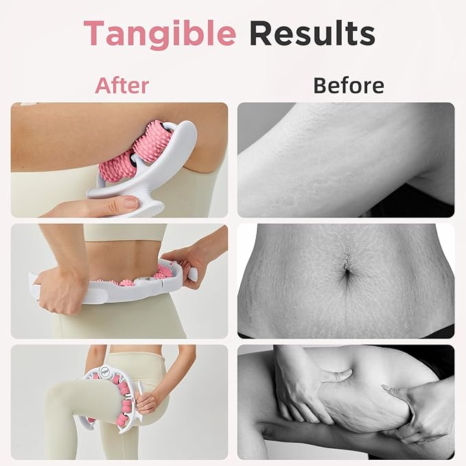 Cellulite Manual Massager for Legs & Thighs - Lymphatic Drainage Tool, Handheld Fascia Blaster for Deep Tissue, Body Sculpting Cellulite Remover(Pink)
