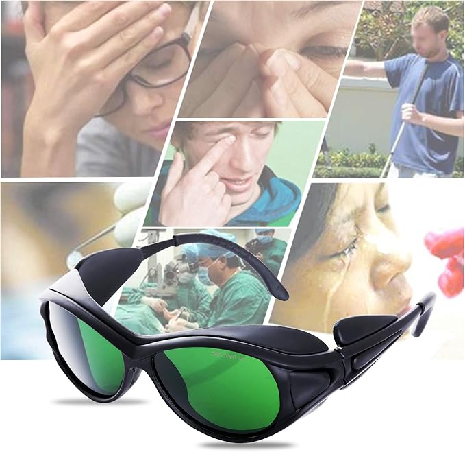 JILERWEAR Professional Laser Safety Glasses for 405nm, 445nm, 450nm, 532nm, 850nm and 190nm-490nm Wavelength Violet/Blue/Red Laser Protection Goggles